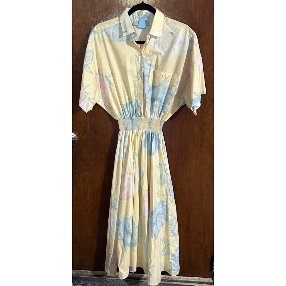 Carol Anderson Women's sz 11-12 Floral pastel Midi Dress 80's